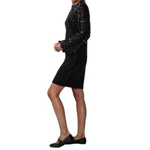 NEW ENDLESS BLU. pearl point sweater dress in black